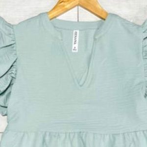 Zenana Ruffle Tiered V Neck Tunic